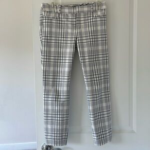 Banana Republic White Striped Checkered Sloan Pant Size 2 Petite